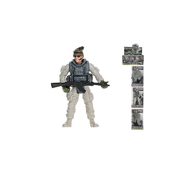 Voják kloubový 10cm stojící se zbraní 4druhy