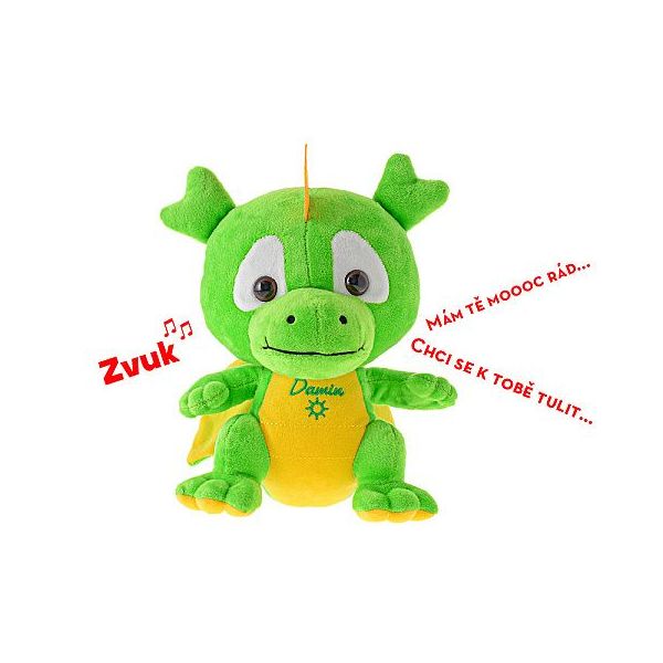 Dráček Damin plyšový 19cm na baterie česky mluvící 0m+   ****