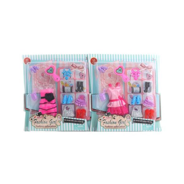 Šaty 2 druhy pro panenku s doplňky