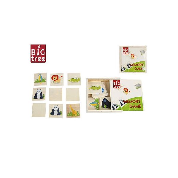 Pexeso dřevěné zvířátka 12x12x3cm 20ks v dřevěné krabičce