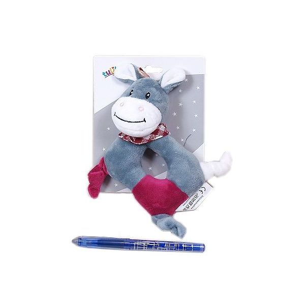 Plyšový hrkací oslík