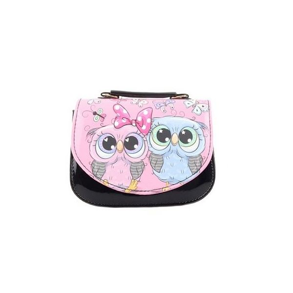 Kabelka černá se sovou