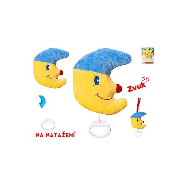 Měsíček plyšový 15cm natahovací hrací strojek 0m+