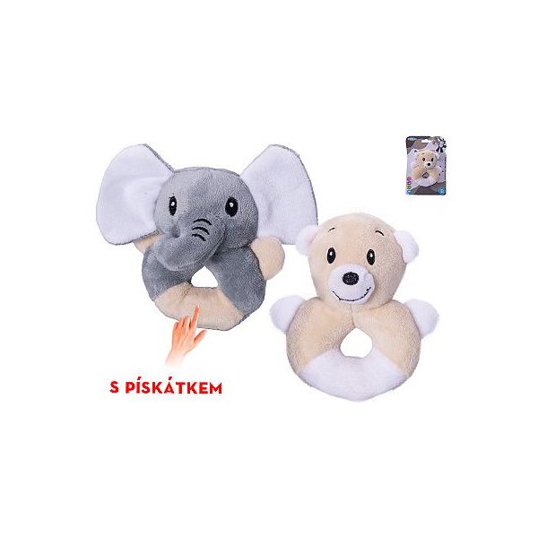 Zvířátko 11cm plyšové s pískátkem 0m+ 2druhy