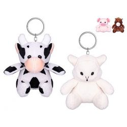 Zvířátko farma plyšové/přívěsek na klíče 10cm 4druhy 0m+