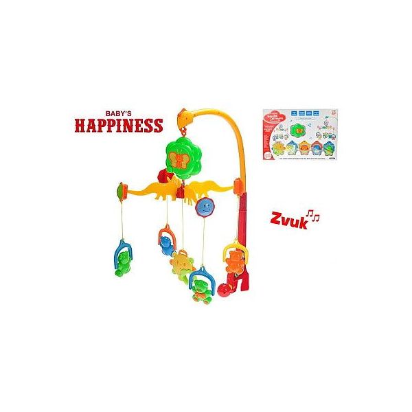 Kolotoč nad postýlku medvídci 58x48cm na baterie se zvukem Baby