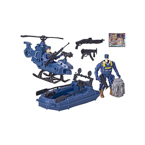 Policie vozidla 2ks + policisté a doplňky