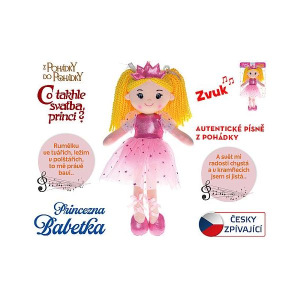 Panenka Princezna Babetka 35cm měkké tělo na baterie česky zpívá