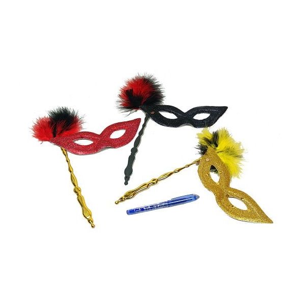 škraboška s peřím 3 barvy