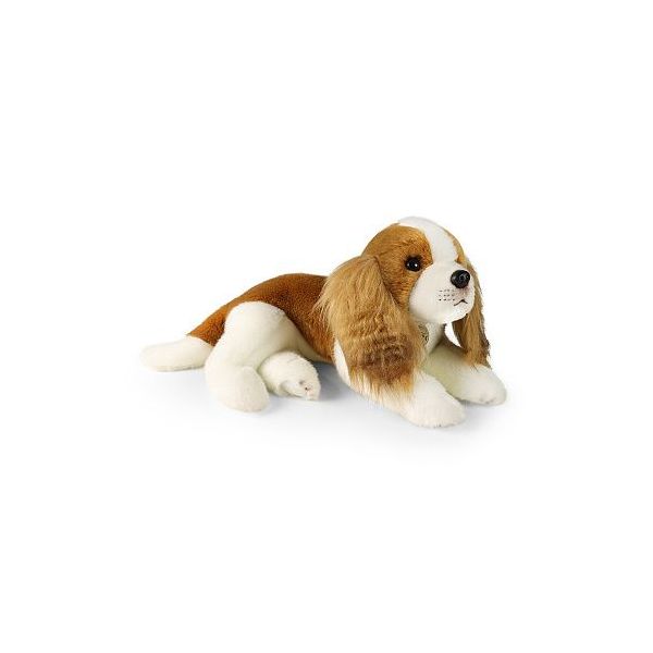 Plyšový pes kavalír ležící 40 cm ****